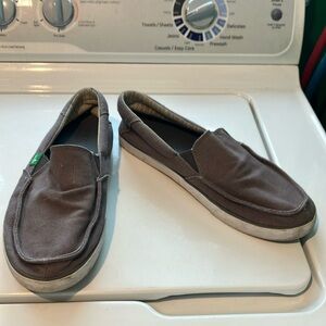 Sanuk Men's Casual Slip-On canvas Shoes  grey size 10 beach surfer boat